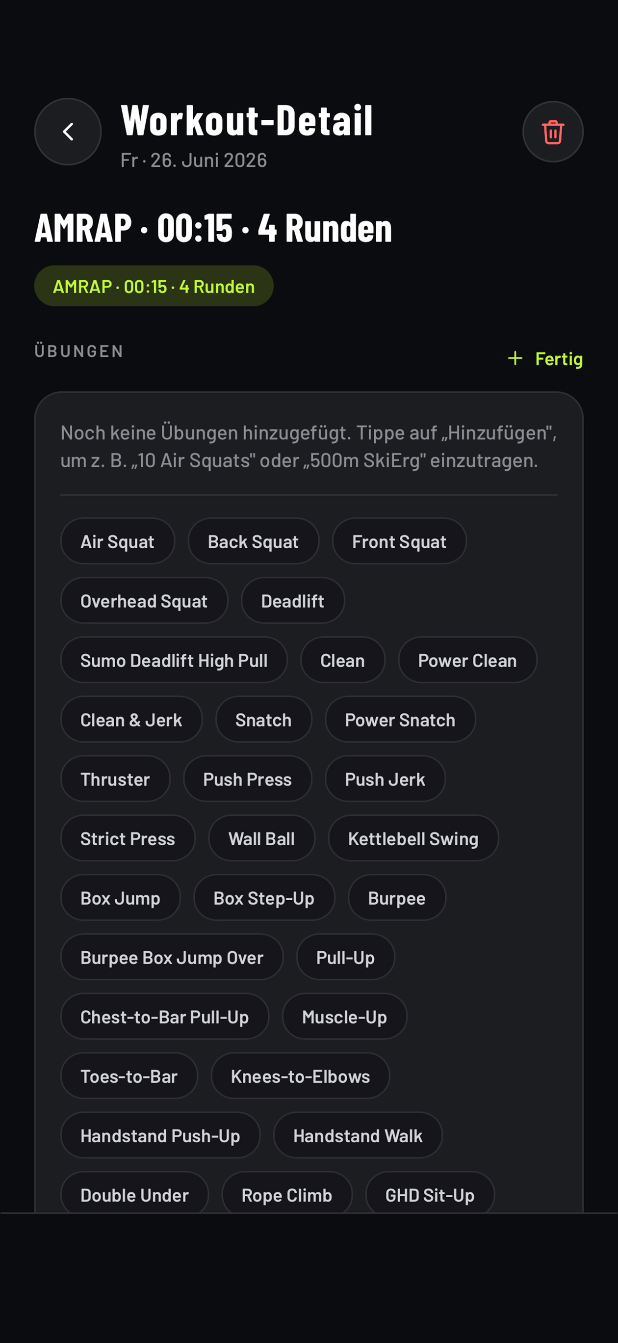 Workout-Tagebuch in Rep.WOD