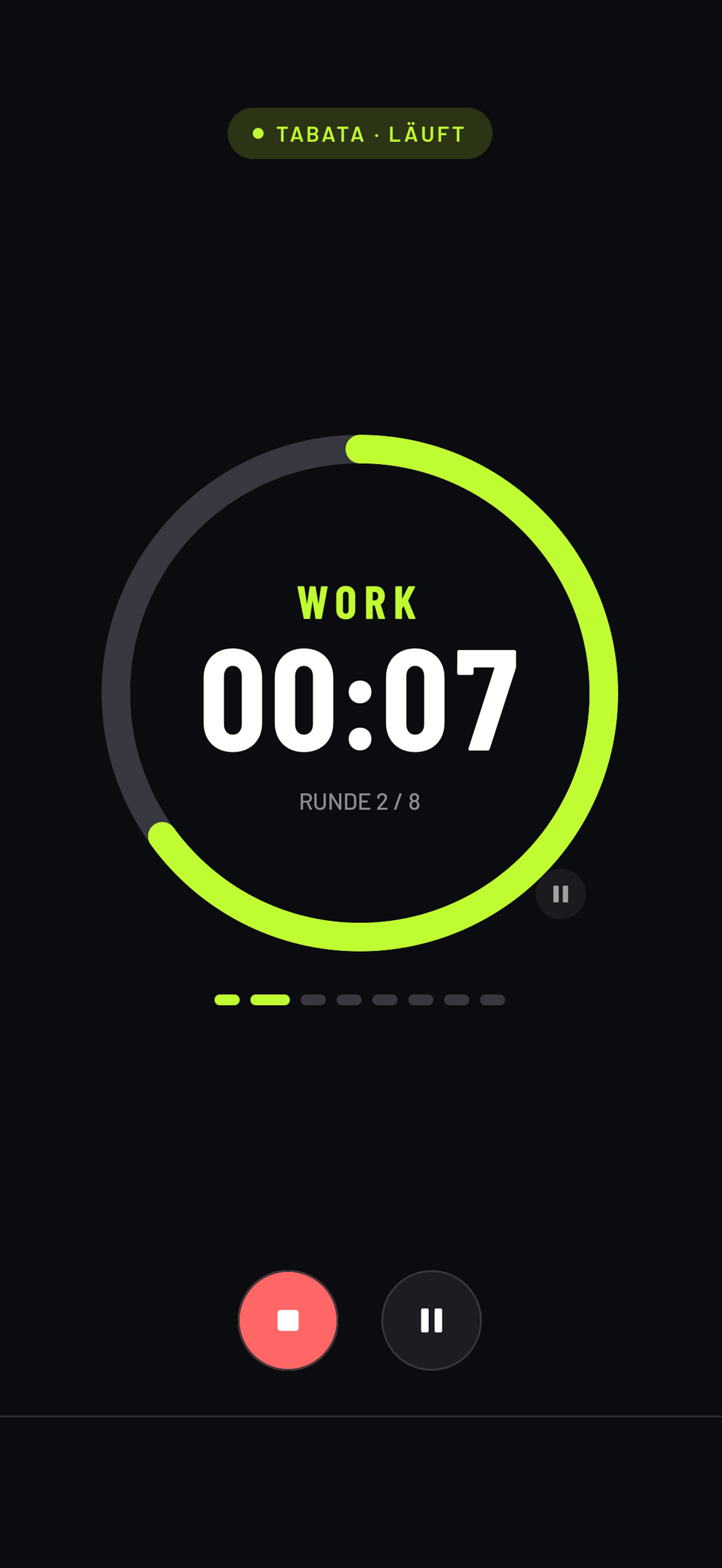 Laufender Timer in Rep.WOD
